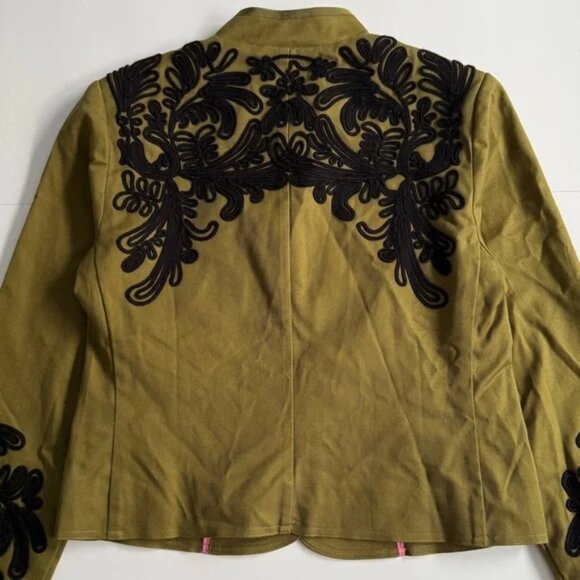 Boden Warwick Embroidered Jacket Blazer Sz 6 Olive Green Casual Cotton Utility - Picture 9 of 13
